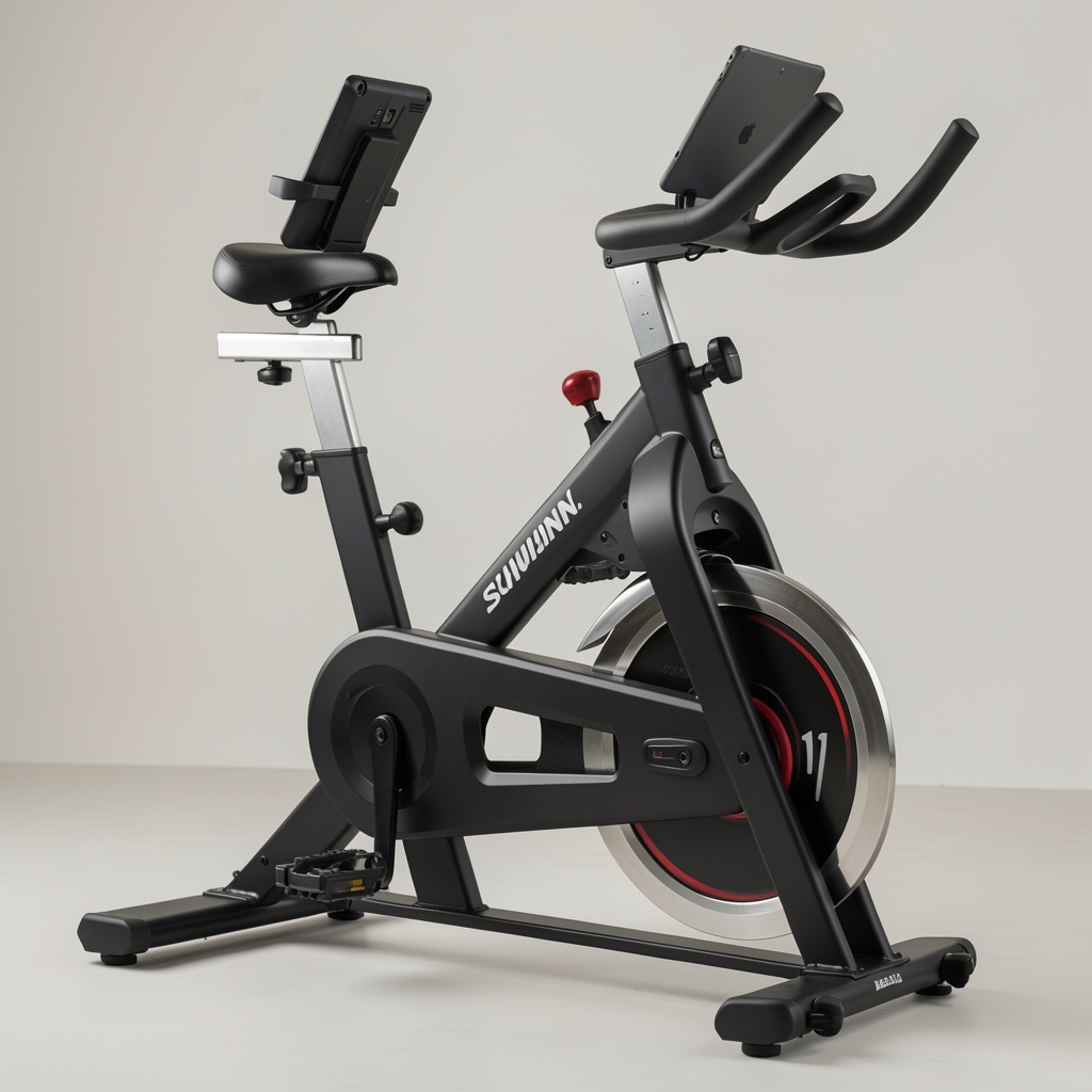 Schwinn IC4 indoor cycling spin bisikleti siyah renk, tablet tutucu, Bluetooth uyumlu, ayarlanabilir gidon